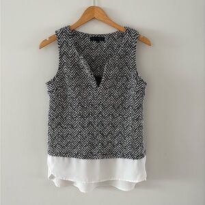 Sanctuary Black and White Chevron Blouse